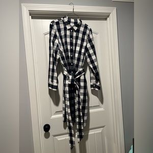 J Crew shirt dress. Navy & White gingham. Size 18. NWT